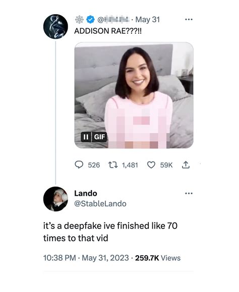 addison rae bbc deepfake|Deepfake celebrity porn floods Twitter — despite explicit bans